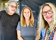 KMJ's Ray Appleton, Central California Food Bank CEO Kym Dildyne and KMJ's Liz Kern