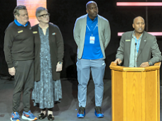 Click to enlarge The WGTS on-air team shares words of comfort at the service