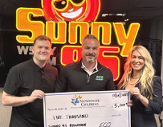 Click to enlarge L-R: Sunny 95 co-host DJ Rice, Eco Plumbers' Aaron Gaynor, and Sunny 95 co-host Randi Rasar