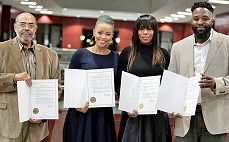 Click to enlarge L-R: Gentry Via, Tessa Spencer, Riecy G and DJ Cass