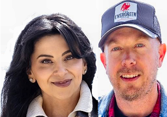 Ellen Tailor and Aaron Crawford