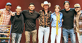 Camp Broadcast: Camp Broadcast benefit concert ''Hoosier Country Jam'' was held last week in Bloomington, IN with proceeds going towards Camp Broadcast students scholarships. L-R: Jake Dodds, Sam Alex, Michael Ray, Hank Ruff, Mason Ramsey, Clayton Anderson and Dylan Schneider. 